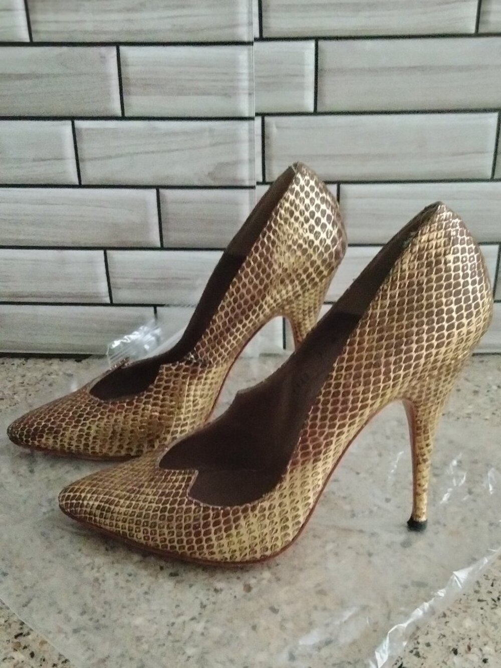 Vintage 1980's Snakeskin Stiletto Heels